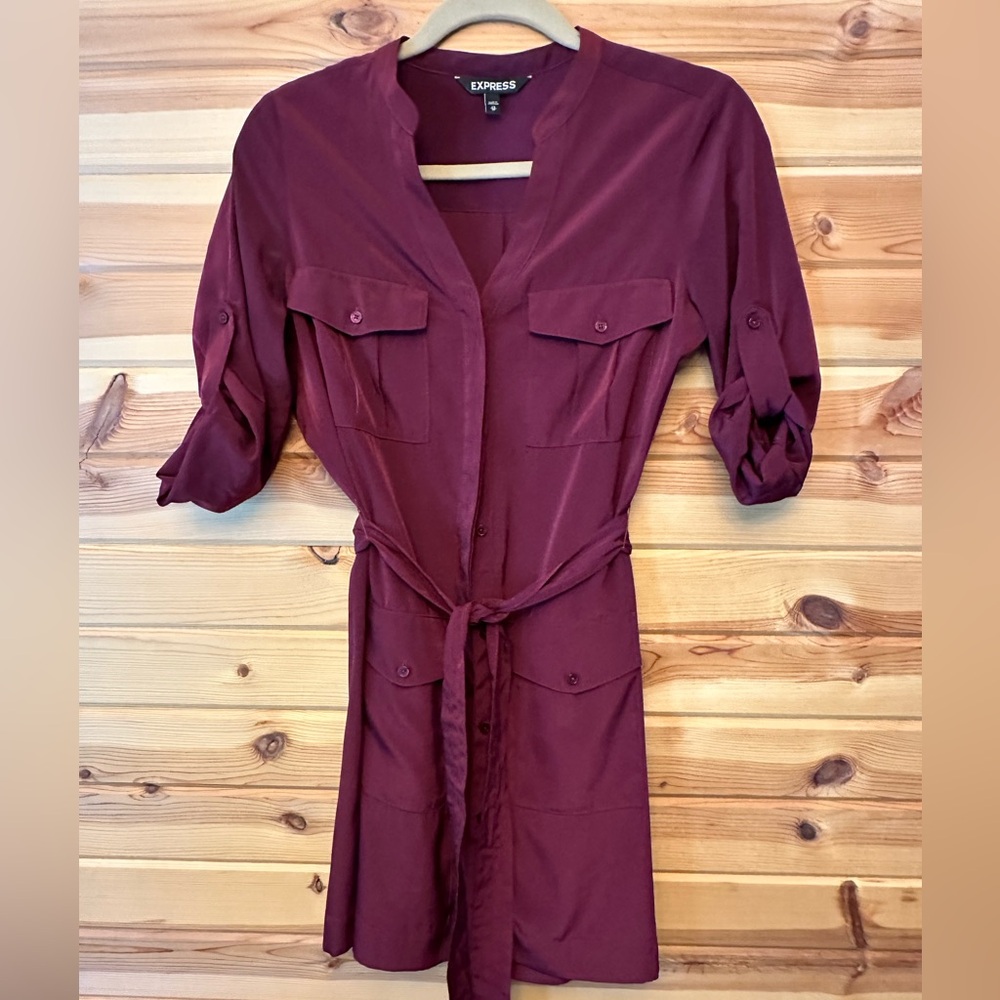 Express Portifino shirt dress. sleeves convert to 3/4 sleeves.